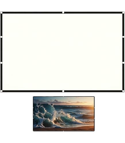Écran De Projection Pliable 84 Pouces 4:3 – Toile Videoprojecteur Portable Sans Plis, Idéal Cinéma Maison & Extérieur