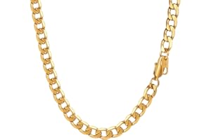PROSTEEL Mens Cuban Chain Necklace, Curb Link Chains Silver/Gold Plated, 4mm/6mm/9mm/13mm Width, 18"-30" Inches, Hip Hop Jewellery -Send Gift Box