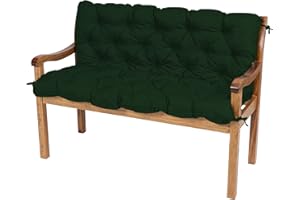 ‎TEXDEKO TexDeko® Garden Gartenbankauflage mit Rückenlehne wasserabweisend UV - beständig Bankauflage In- & Outdoor Sitzkissen und Rückenkissen Hollywoodschaukel Sitzpolster (120 x 50 x 50cm Dunkelgrün)