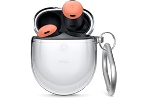 elago Przezroczyste etui kompatybilne z Google Pixel Buds Pro 2 (2024), Pixel Buds Pro (2022), etui, TPU, przezroczyste, odporne na wstrząsy, etui ochronne z brelokiem, bezprzewodowe ładowanie