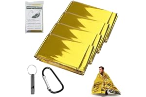 Bavooty Koc Ratunkowy Termiczny - Folia Ratunkowa Bezpieczeństwa do Wędrówek i Kempingu, Srebrny i Złoty, 160 x 210 cm