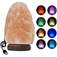 RXL Himalayan Natural Salt Lamp Pink Rock USB with Color Changing Lights Hand Crafted Salt Lamp from Crystal Rock Healing Ionizing 100% Guaranteed with Multiple Shapes (USB Pink Natural)