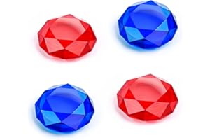 DLseego Cappuccio per impugnatura per pollice compatibile con Nintendo Switch/Switch OLED, tappo rigido 3D analogico per console Switch Lite, rosso+blu (4 pezzi)