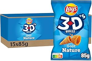 Lay's 3D's Bugles Nature, 85 g - Lot de 15