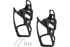 WPPQWP Lot de 2 porte-bouteilles pour vélo, 35 g, légers, pour VTT et vélos de route, noir mat, avec clé de montage et vis (2, noir)