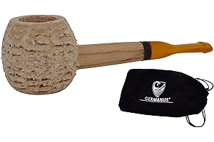 GERMANUS Original Corncob Pipe - Short Apple - Tobacco Pipe incl. Pipe Bag