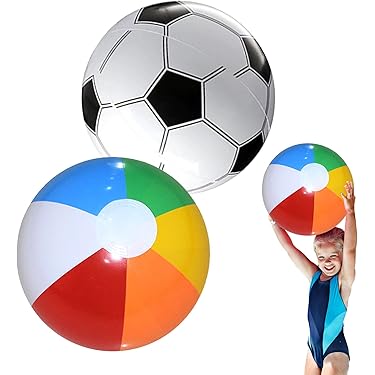 Jeux Pour La Piscine Ballon De Plage Gonflable Arc-en-Ciel 40.6cm - Lot De 12 Pour Piscine, Jeux D'Été (Multicolore) Ballons Plage