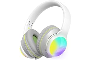 Kid Odyssey Bluetooth kopfhörer Kinder mit LED-Leuchten, Kinderkopfhörer Bluetooth kabellos Over-Ear mit 85dB/94dB Lautstärkebegrenzung, 50H Spielzeit, Bluetooth 5.3, eingebautes Mikrofon