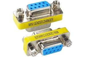 Multibao 2PCS DB9 9 Pin Female to Female Gender Changer Converter Extension Adapter RS232