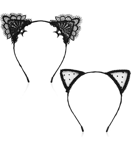 Fascia Per Capelli Con Orecchie Di Gatto Glitterate Nere - Accessorio Halloween E Cosplay