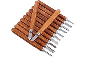 WINDFIRE Coltello da intaglio per la lavorazione del legno da 12 pezzi, set di strumenti per intaglio del legno Strumenti manuali per la lavorazione del legno per appassionati di intaglio fai da te, falegnami