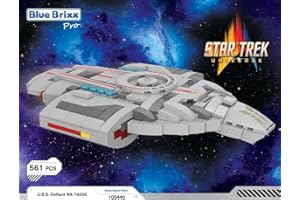 BlueBrixx Star Trek USS Defiant NX-74205 Star Trek-Set Modellbausatz für Erwachsene, Klemmbausteine-Set aus 561 Teilen mit Gedruckter Anleitung, Kompatibel mit Anderen Klemmbausteinmarken, 105440