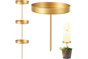 WINWILD 4er Adventskranz Kerzenhalter Gold Set,ø7,5cm/6,5cm/4,5cm Wählbar Metall Adventskränze Kerzenhalter mit Plattform,Kerzenstecker Adventskranz Kerzenteller für Stumpenkerzen Weihnachtsgirlande-7,5cm