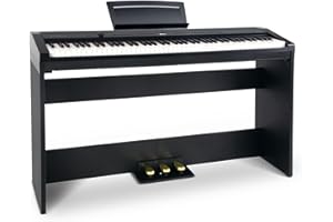 Steinmayer P-60 SM Compact Piano (Stagepiano mit 88 Tasten und passendem Unterbau, Hammermechanik, Anschlagdynamik, 128-fach polyphon, 14 Sounds, inkl. Notenhalter und Netzteil) schwarz