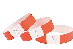 CINTAPUNTO - 1000 Pulseras de papel para eventos fiesta discoteca - identificativas - pulseiras - pulsera identificativa festival - brazalete fluorescentes neon - festival wristband - Neon Red