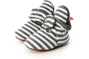 EDOTON Unisex Neugeborenes Schneestiefel Weiche Sohlen Streifen Bootie Kleinkind Stiefel Niedlich Stiefel Socke Einstellbar