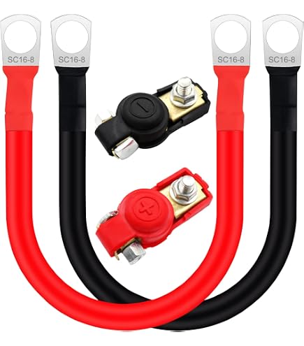 Cable Conector Para Batería De 24V: 45 Cm Con Terminales De Plomo, Ideal Para Camiones Y Autobuses