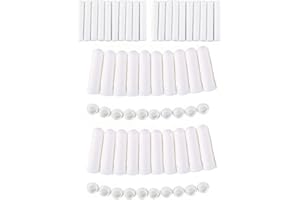 KGDUYC 20 Pièces Stick Inhalateur pour Huiles Essentielles Nez,Tubes Inhalateurs Réutilisable Plastiques Vides Aromathérapie avec 10 Mèches Bonne Hygroscopique, Blanc