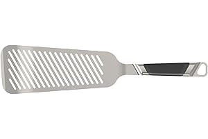 Everdure Hochwertiger hitzebeständiger Fischspachtel: gebürsteter Edelstahl, geschlitzter Pfannenwender mit komfortablem, weichem Griff und Aufhängezone, ideal zum Wenden von Fischen, Eiern, Burgern,