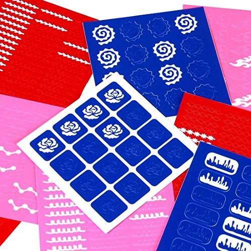 BMC Uber Cute 9pc Mixed Pattern Manicure Nail Art Vinyl Stickers Set