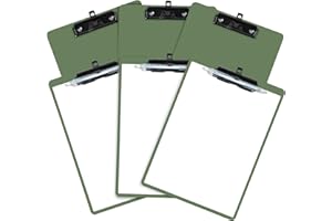 ‎FRETONBA FRETONBA Klemmbrett A4, 6er Klemmbretter mit Stifthalter, Kunststoff Klemmmappe A4, Clipboard zum Aufhängen, Schreibblock für Student und Bürobedarf, Grün