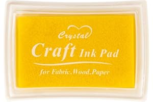 ANCWZOZ Yellow Ink Pad Finger Washable Kids Stamp Ink Pad for Rubber Stamps Paper Scrapbooking