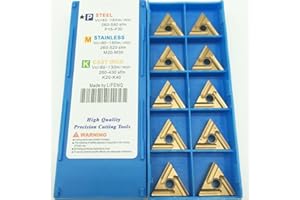 Hasaller 10 piezas de insertos de carburo TNMG160404R-S TNMG331 torno indexación fresado torneado inserto de acero puntas de carburo insertos cuchillas torno torneado herramientas con caja de