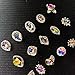 Sindy 5pcs New Crystal Rhinestone Oval Diamond Glitter Alloy Nail Art Decorations Nail Beauty Products Supplies (A3)