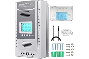 OOYCYOO MPPT Regolatore di carica solare 100 Amp 12 V/24 V auto, regolatore di carica MPPT 100 A max. input PV 100 V, funzionamento con batterie al piombo acido e al litio +1.5M LCD