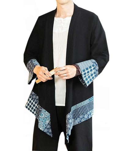 Kimono Homme Japonais Coton/lin - Style Vintage Harajuku - Cardigan Léger été