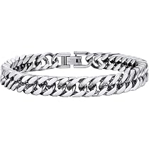 PROSTEEL Chaîne Longue Homme Acier Inoxydable Collier Cubaine 71cm - Grosse Maille 12mm - Hip Hop Style