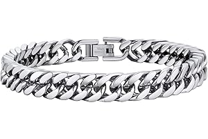 PROSTEEL Neutro Braccialetto Catena Cubana Uomo Stile Cyberpunk Minimalismo Larghezza 8/12/17MM Bracciale Catena Cubana Ritorta Artigianale Regalo Uomo