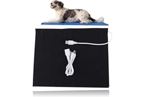 BOLORAMO Pet Heating Pad, Electric Heating Pad USB Operated Heater for Dogs and Cats Indoor Warming Mat for Clothes Seat Pet Warmer 35℃-50℃ (23 x 29cm)