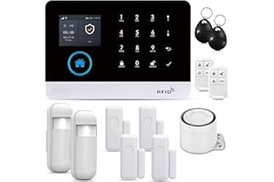 PGST Allarme Casa Senza Fili WiFi Wireless,GSM&WIFI, APP Smartlife e TUYA,12 Kits Sistema Allarme Casa, con Sirena, Sensori Per Porta Finestre, Sensore di Movimento