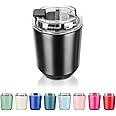Puraville Insulated Tumblers with Lid, 10 oz Travel Coffee Mug Stainless Steel Vacuum Cup, Leak Proof Reusable Double Walled Coffee Tumbler for Iced and Hot Drinks, Black