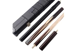 CUESOUL Classic Handmade 57 Inches 18oz Rosewood 3/4 Jointed Snooker Billiard Pool Cue, Rosewood Butts and Aluminum Telescope Extension with Leathertte Protective Case, 9.5mm Tip Snooker Cue Set