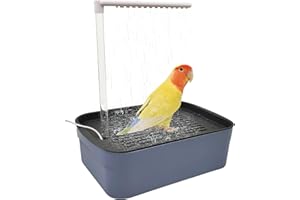 LEKEFETO Onda Parrocchetto Doccia, Uccello Bagno Vasca da bagno, Doccia Uccello Parrocchetto Onda Vasca Da Bagno Automatico Pet Uccelli Abbeveratoio Multifunzionale Con Acqua Circolante