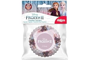 dekora- Capsules Cupcakes Anna et Elsa Frozen - Disney | Caissette muffins papier Reine des Neiges 25 unités | frozen anniversaire | cupcake decoration (339262)