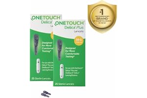 OneTouch Delica Plus Lancets | Pack of 50 Lancets | For Virtually Pain Free Blood Glucose Testing| Global Iconic Brand | For