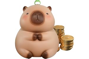 KUNAXKU Tirelire Capybara, Tirelire Incassable, Tirelires Décoratives avec Couvercle Rotatif Inférieur, Piggy Bank Capybara Grande Capacité pour Enfants & Décoration de Maison (Brun)