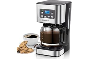 Taylor Swoden Filter Coffee Machine, Drip Coffee Maker with Programmable 24hr Timer, Keep Warm & Anti-Drip, Reusable Filter Fast Brewing - Darcy 950W 1.5 L Black Stainless Steel