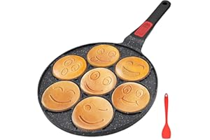 RANX INGST Poêle à Pancakes Induction, Poignée Amovible, Poêle à Crêpes pour Enfants Antiadhésif Plat à Crêpes pour le Petit-Déjeuner - Noir