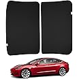BASENOR Tesla Model 3 Sunshade Front & Rear Glass Roof Sun Shades with Skylight Reflective Covers for 2017-2020 2025 Model 3 Interior Accessories Black