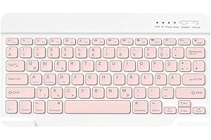 AOMIGT Tastiera Bluetooth, Tastiera Ricaricabile Multi-Dispositivo Bluetooth, Tastiera Wireless, USB C Ricaricabile, Design Ergonomico, Lightweight portatile, Compatibile con Windows, Android, IOS, Rosa