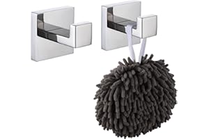KOKOSIRI Bathroom Towel Hook Coat Hooks for Wall Coat Hook Bath Towel Robe Hook Stainless Steel Garage Heavy Duty Wall Mounted, Polished Chrome, B1010CH-P2