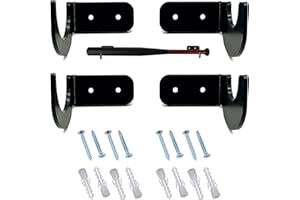 PEZEEU N-D 4 Pièces Support Mural de Batte Baseball Murale Organisateur Horizontal Porte-Batte avec Vis étagère Stockage pour Baseball, Softball, Bâton Hockey 8×6×0.4