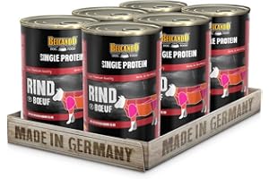 Belcando Single Protein Lata [6x400g Ternera] | Comida húmeda variada para Perros | Monoproteína alimento húmedo