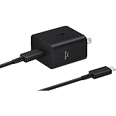 SAMSUNG Kablo Dahil 45W Duvar Şarj Cihazı G&uuml;&ccedil; Adapt&ouml;r&uuml;, Galaxy Telefonlar, Tabletler ve USB Tip C Cihazları i&ccedil;in S&uuml;per Hızlı 