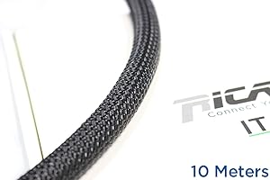 Ricable Custom BB13/10 - Noir/Noir 10 m -Gaine de Protection tressée pour câble 10-16 mm