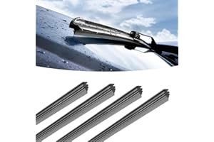 KOLZEMV 4 Pcs Caoutchouc Essuie Glace, essuie glace, Lames d'Essuie-Glace De Rechange En Caoutchouc, Universelles Glace Bandes Essuie-Glaces, Compatible Avec Tous Les Essuie-Glaces, Découpable (80cm)